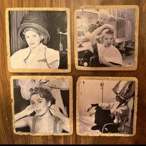 VINTAGE WOMEN OF HOLLYWOOD PHOTO COASTER SET (x4)